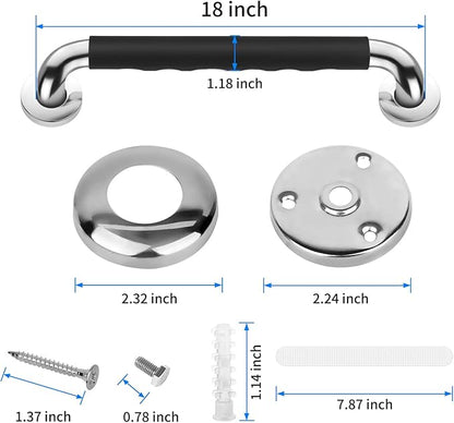 2 Pack 18 Inch Grab Bars for Bathtubs and Showers, Anti Slip Handicap Grab Bars for Shower, Safety Bath & Toilet Rail for Elderly Senior, Shower Handle Disability Assist Bathroom Handrail