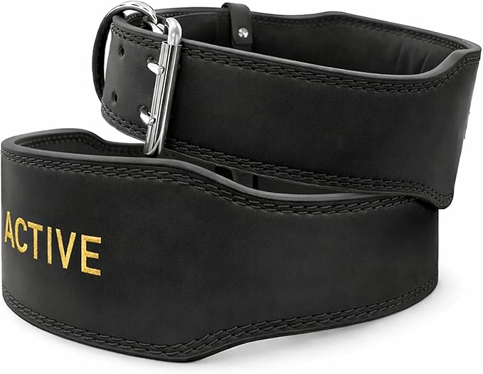 Weightlifting Belt - Pro Leather Belt for Powerlifting, Squats & Deadlifts, Lower Back Support with Adjustable Buckle for Men & Women