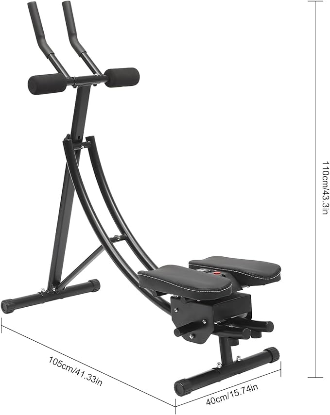 180° Rotatable Ab Machine Ab Trainer Fitness Core & Abdominal Exercise Equipment Abs Workout Roller Arc-Shaped Dual Track Core Workout Tool Equipment for Home Gym
