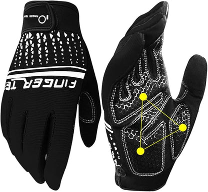 Full Finger Workout Gloves Weight Lifting Touchscreen for Men Women with Padding, Full Hand Gym Exercise Gloves Male Female, Non Slip Fitness Gloves Extra Grip for Cycling Climbing Hiking
