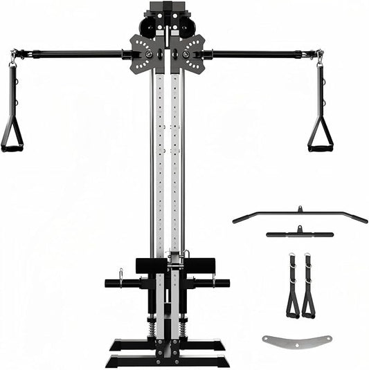 GMWD Cable Machine Home Gym, Wall Mounted Cable Machine with Dual Swivel Arms and 22 Adjustable Positions, All-in-One Cable Crossover Machine for Home Gym, Black