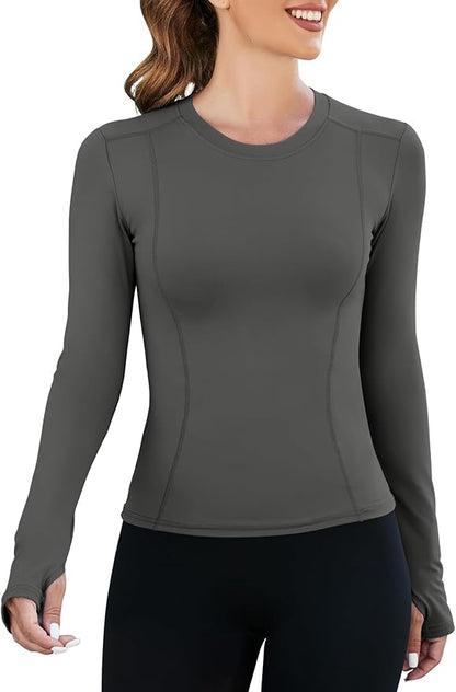 Loovoo Women Workout Shirts 1/2/3 Pack Athletic Compression Tee Dry Fit Yoga Gym Basic Tops