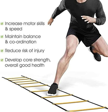 Agility Ladder Agility Ladder,Adjustable Speed Training Ladder, Fitness Jumping Ladder Footwork Sport Equipment,Multi Choice/with Carry Bag(Size:3M)