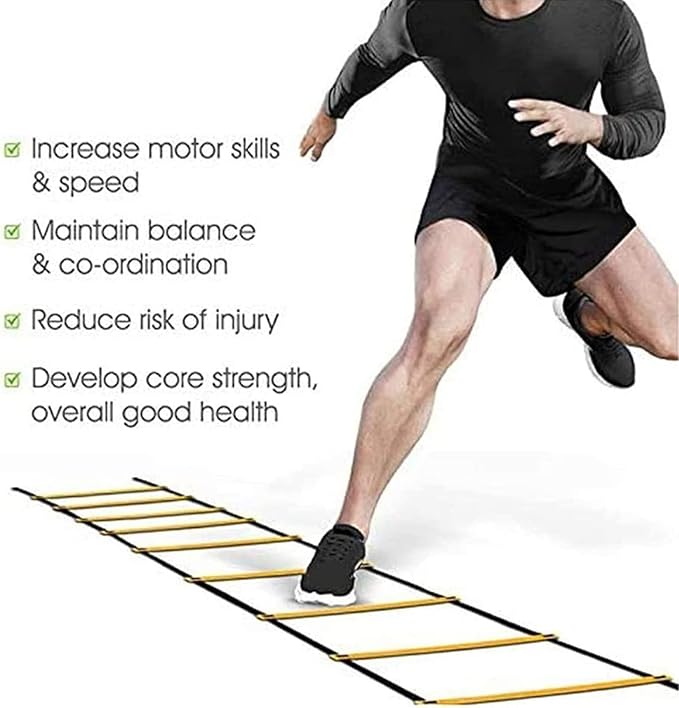Agility Ladder Agility Ladder,Adjustable Speed Training Ladder, Fitness Jumping Ladder Footwork Sport Equipment,Multi Choice/with Carry Bag(Size:4M)