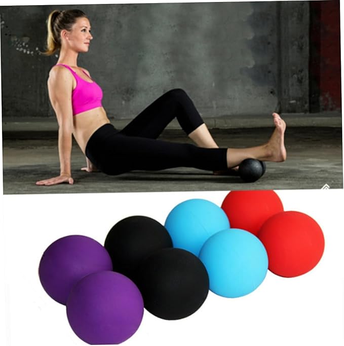 SECFOU Peanut Massage Ball Set Solid Silicone Myofascial Ball for Deep Tissue Therapy and Muscle Recovery for Yoga Physical Therapy Sore Muscle Relief