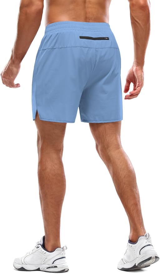 Aolesy Men's 2 in 1 Running Shorts 5" Workout Gym Athletic Shorts for Men Quick Dry Lightweight Training Shorts with Pockets