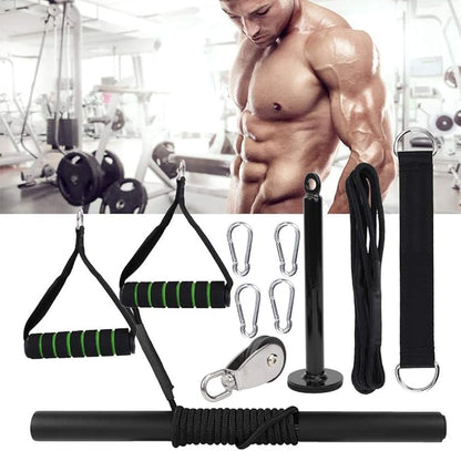 11Pcs DIY Fitness Equipment Accessories Set Strength Power Training Device Kit for Home Gym Pulley System with Adjustable Endurance for Full Body Workout