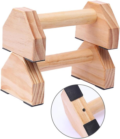 Solid Wood Push-up Bars for Fitness Workout Anti-slip Handstand Parallettes Calisthenics Equipment for Home Gym Strength Training