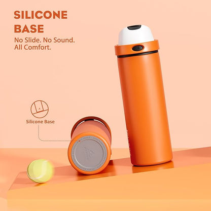 POWCAN 24 oz Steel Insulated Water Bottle: 2-in-1 Push-Button Spout & Quick-Flip Straw, Leakproof, Cold 24Hrs, Lockable, Fits Car Cup Holder, Ideal for Sports, Trip, Gym, School, Gift (Sunny Puppy)