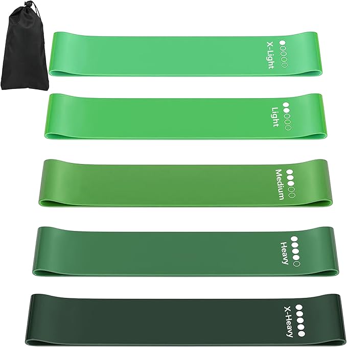 Resistance Bands for Working Out, Latex Exercise Bands Set of 5, Elastic Bands for Exercise with Workout Guide and Carry Bag, Fitness Bands for Strength Training, Yoga, Pilates, Home Workout