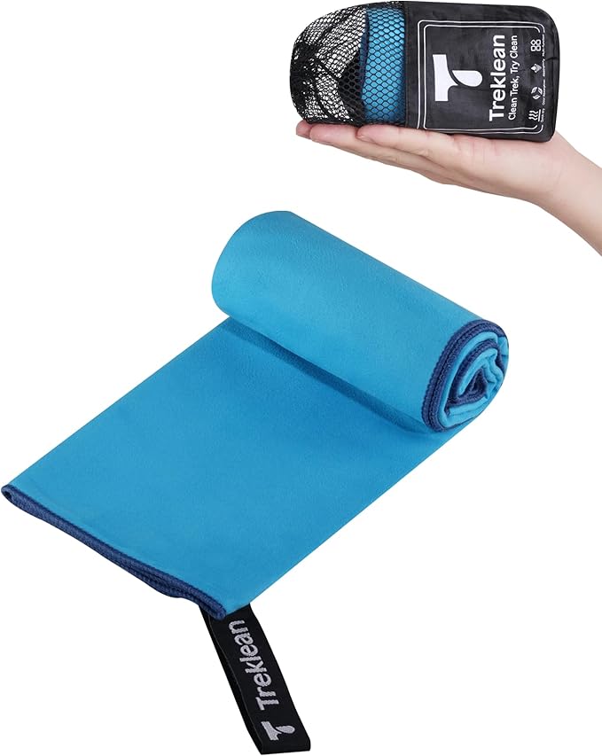 Quick Dry Towel for Body,35" x 18" Travel Towel Fast Drying Lightweight Camping Towel for Swimming,Gym,Yoga and Other Sports(Hawaiian Blue,1 Pack)