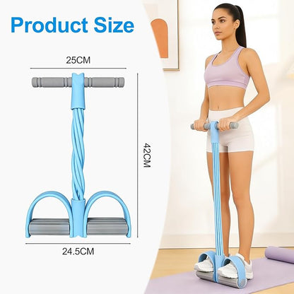 8-Tube Pedal Resistance Band with Handles, Multifunction Foot Pedal Tension Rope Fitness Equipment, Natural Rubber Exercise Puller for Abs, Arms, Waist & Leg Training