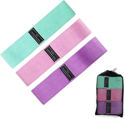 Resistance Bands, Set for Exercise, 3 Resistance Levels, Fabric Stretch Bands for Legs and Glutes, Workout Bands for Yoga, Pilates, Training