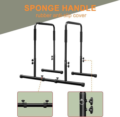 Dip Bar Adjustable Dip Stand Station for Home Fitness Workout Calisthenics Exercise Pull Up Stand Portable Parallel Bar