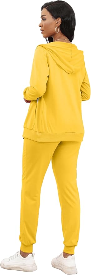 CLOCOR Track Suits for Women Set - Casual 2 Piece Outfits Sweatsuit Pocket Hoodies Long Sleeve with Patchwork Pants Set