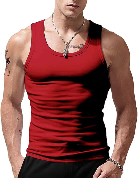 Men's Stringer Tank Tops Cotton Vest Sleeveless Gym Workout Bodybuilding Fitness Muscle T Shirts