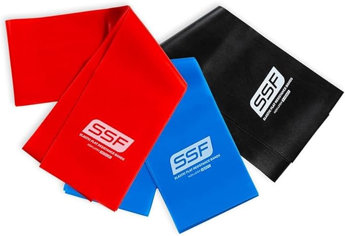 Serious Steel Fitness Flat Resistance Bands for Upper and Lower Body Strength Training and Exercise. (Non-Latex Flat Physical Therapy Exercise Bands - 4" x 25 Yards or 4" x 5 Feet)
