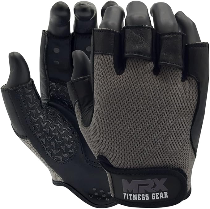 Weightlifting Gloves Leather Palm Grip Half Finger Body Building Gym Glove for Exercise Training Fitness Workout Men Women Lifts Made Spandex Materials, Including Genuine Amara Leather