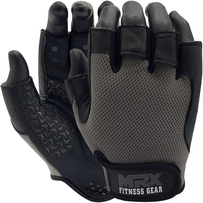 Weightlifting Gloves Leather Palm Grip Half Finger Body Building Gym Glove for Exercise Training Fitness Workout Men Women Lifts Made Spandex Materials, Including Genuine Amara Leather