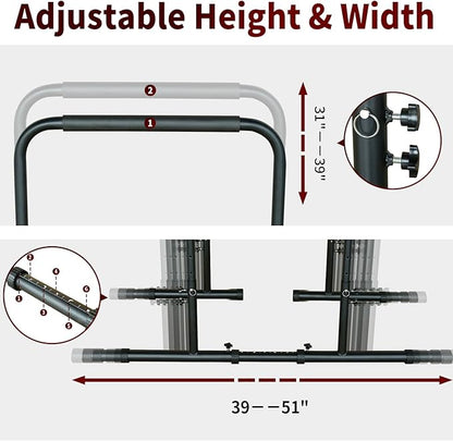 Dip Bar, Adjustable Dip Stands Station for Home, Functional Heavy Duty Parallette Bars for Upper Body Workout (550LBS Loading Capacity, 2025 New Version)