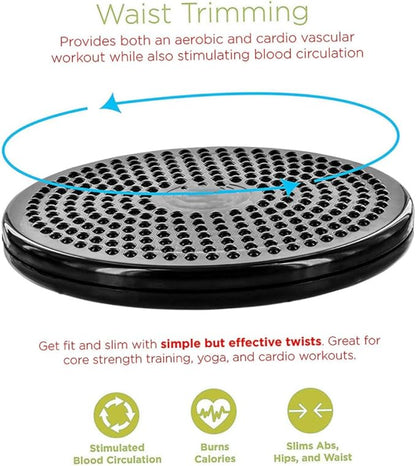 Twist Board for Exercise 9.6 Inch Large Non-slip Safety Wobble Board Waist Twisting Disc Ab Workout Equipment for Women Men Slimming and Strengthening Abdominal & Stomach Exercise Equipment At Home