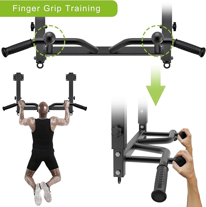 SELEWARE Heavy Duty Welded Pull Up Bar, Versatile Doorway Wall Mount, Joist Mounted, and Ceiling Mounted Chin Up Bars, Thick Metal Sturdy Construction for Full Body Workouts Support 500 lbs