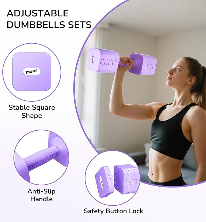 16LBS/20LBS Dumbbells Sets Adjustable Dumbbell Set Hand Weights for Women Men Free Weights Dumbbells Set Exercise Fitness dumbbell sets of 2 for Home Gym Workout Strength Training Equipments