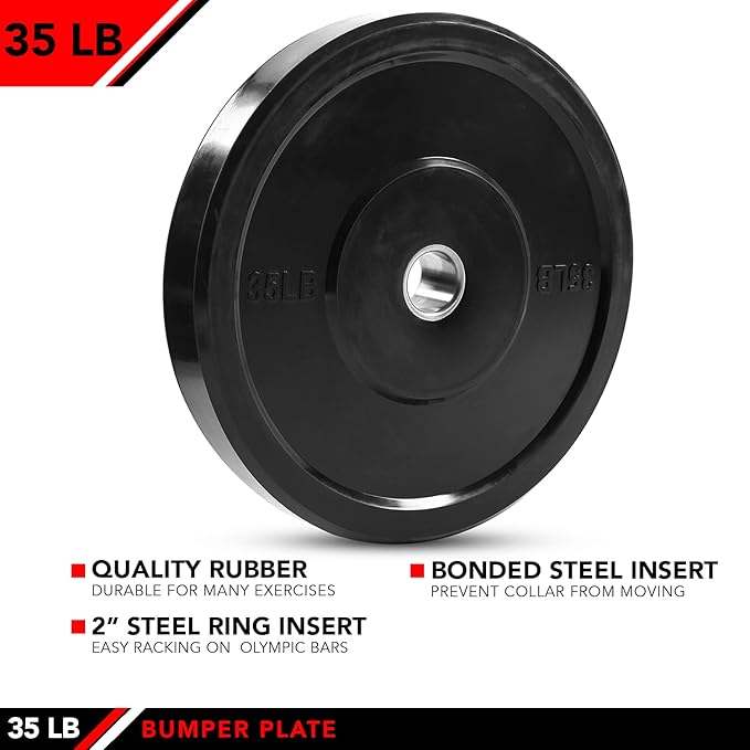 JFIT Olympic 2 Inch Grip Plates and Bumper Plates for Barbell - Single Weights or Sets of 2 (Muliple Weights)