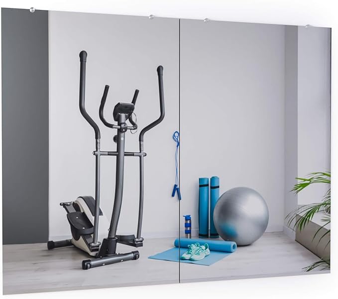 Fab Glass and Mirror Tempered Glass Gym Mirror - 48”x72” Shatterproof HD Wall Mirror for Home Gym, Dance Studio, Workout Room - Professional Grade Safety Backing - USA Exclusive Frameless Design
