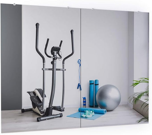 Fab Glass and Mirror Tempered Glass Gym Mirror - 48”x72” Shatterproof HD Wall Mirror for Home Gym, Dance Studio, Workout Room - Professional Grade Safety Backing - USA Exclusive Frameless Design