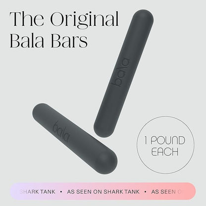 Bala Bars Dumbbell Set for Women & Men - Set of 2 Bars Designed for Walking, Strength Training, HIIT, Boxing & Aerobics - Hand Weights for Working Out at Home