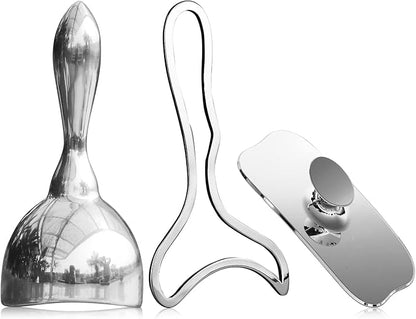 ONUEMP 3-in-1 Stainless Steel Therapy Massage Tool, Gua Sha Paddle & Swedish Cup & Mushroom Massager, Maderoterapia Kit Colombiana for Lymphatic Drainage, Cellulite Remover, Body Sculpting