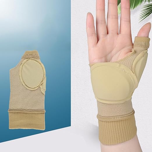 HOMSFOU Protective Wrist Brace Compression Gloves Breathable Sports Wrist Support for Fitness Training Basketball Hand Wrap, Skin Color, Size L