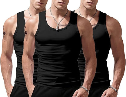 Men's Stringer Tank Tops Cotton Vest Sleeveless Gym Workout Bodybuilding Fitness Muscle T Shirts