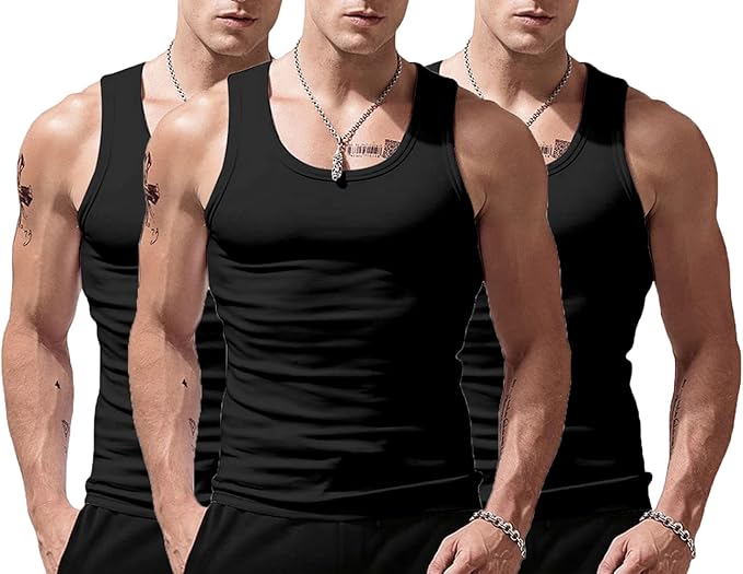 Men's Stringer Tank Tops Cotton Vest Sleeveless Gym Workout Bodybuilding Fitness Muscle T Shirts