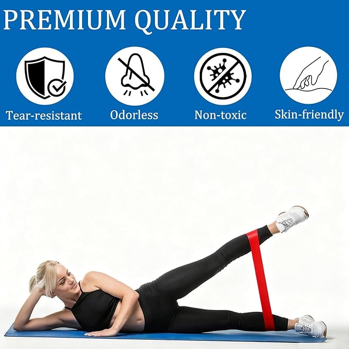 Resistance Bands Set, 6-Level Professional Elastic Exercise Bands for Full Body Workout, Portable Home & Travel Fitness Equipment for Men and Women