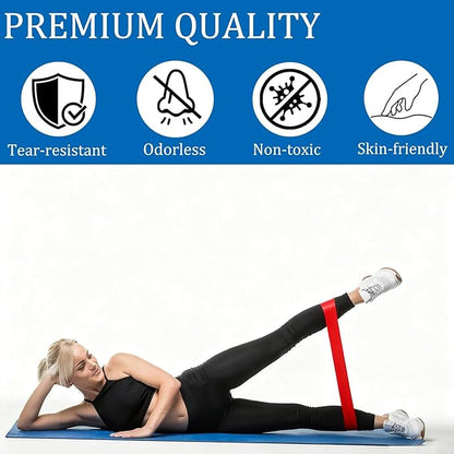 Resistance Bands Set, 6-Level Professional Elastic Exercise Bands for Full Body Workout, Portable Home & Travel Fitness Equipment for Men and Women