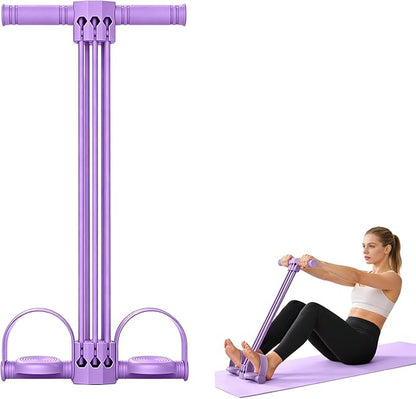 Pedal Resistance Band with Handle,Upgrade 6-Tube Natural Rubber Foot Pedal Resistance Band, Multifunction Pedal Puller Resistance Band for Abdomen, Waist, Arm, Leg, Core/ABS