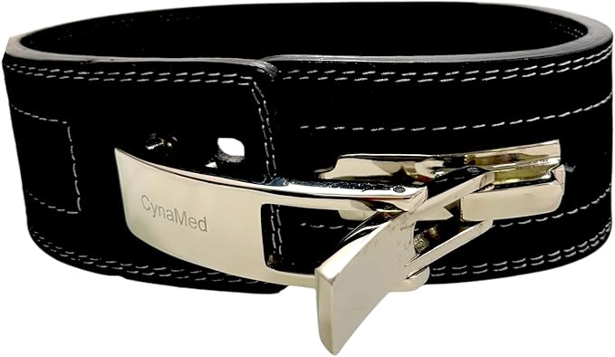 Black Weight Lifting Belt with Ajustable Buckle, 4" Wide & 10mm Thickness | for Powerlifting and Gym (1 Count)
