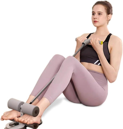 Sit Up Bar Foot Holder,Portable Sit Up Floor Holder, Sit Up Exercise Equipment,3 Level Adjustable, with 2 Strong Suction Cup and Elastic Pull Rope，for Abs Workout Aids,Feet and Leg Strength Training, Home or Office Use