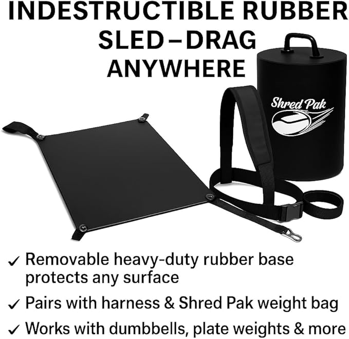Upgraded ShredPak - Resistance Training System - Weight Sled Harness Weight Bag, Handles - Football Training, Any Surface, Strength Workout for Athletes - Burn 3X The Calories - Gym, Home and, Outdoor