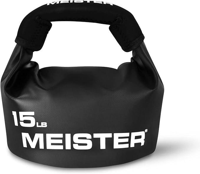 Meister BEAST Portable Sand Kettlebell - Soft Sandbag Weight - 15lb / 6.8kg - Black