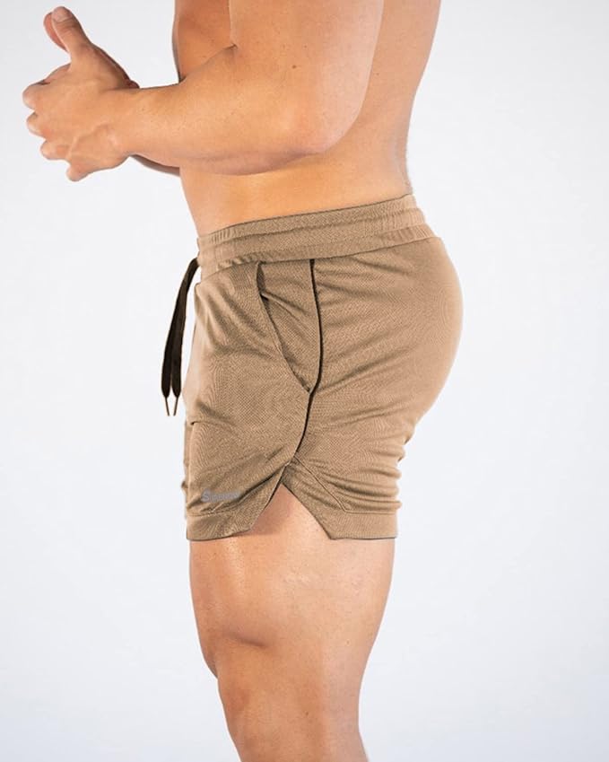 Surenow Mens Running Gym Shorts 3 Inch Breathable Lightweight Athletic Sport Shorts Training Workout Shorts with Pockets