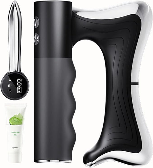 Heated Muscle Scraper Tool –Electric Fascia Knife Massager Heating and Vibration, Muscle Scraper Tool, Body Gua Sha Massage Tool,Fascia Tool Massage Tools for Deep Tissue(Black)