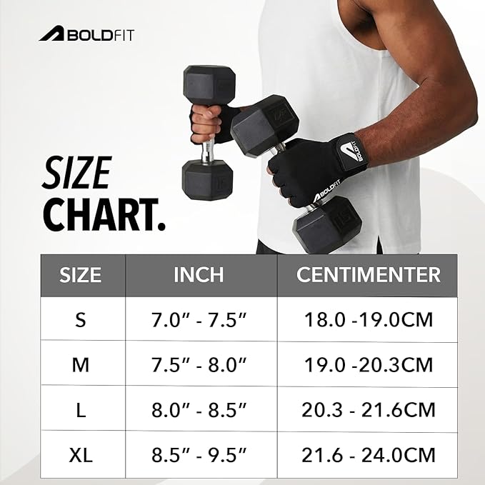 Boldfit Gym Gloves for Men & Women with Wrist Support Accessories for Weightlifting, Training, Exercise, Cycling Gloves, Bike Riding Gloves