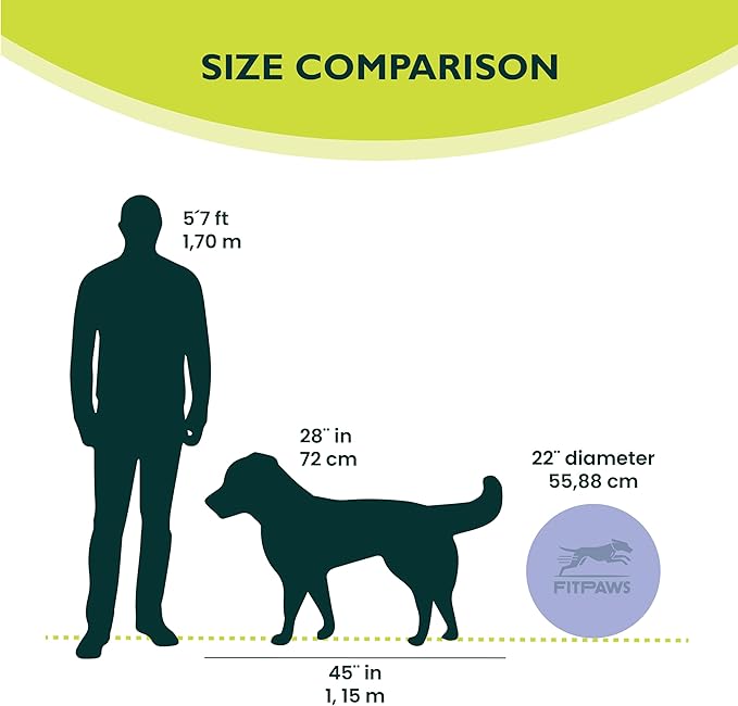 FitPAWS® Dog Balance Disc – 22”, Blue | Dog Exercise Equipment | Workout Tool for Strength, Core, Stability & Rehabilitation