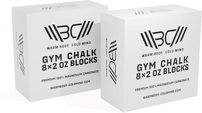 WARM BODY COLD MIND Sport Chalk Block - Gym Chalk for Weightlifting - Moisture-Absorbing Magnesium Carbonate - Gymnastics Hand Grip