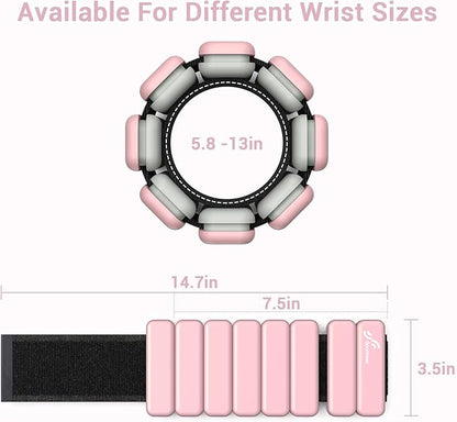 Sportneer Wrist & Ankle Weights for Women Men - 1 Pair (1 lb/2 lb Each) | Adjustable Weighted Bracelet Silicone Bangles for Yoga, Dance, Pilates, Cardio, Aerobics, Gym, Pool Exercises and Jogging