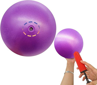 Mini Yoga Balls 9 Inch Exercise Pilates Therapy Balance Micropore Ball Barre Equipment for Home Stability Training Physical Core Training with Pump