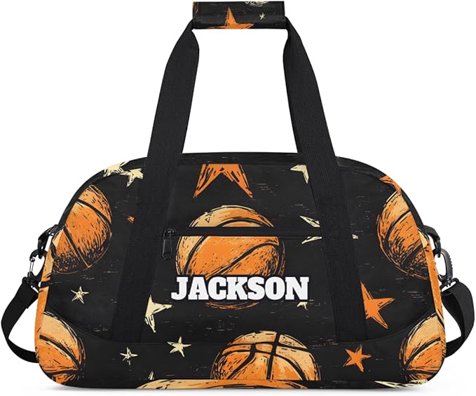 Personalized Basketball Gym Duffel Bags for Kids Boys with Custom Name Sport Training Travel Bags for Overnight Weekender
